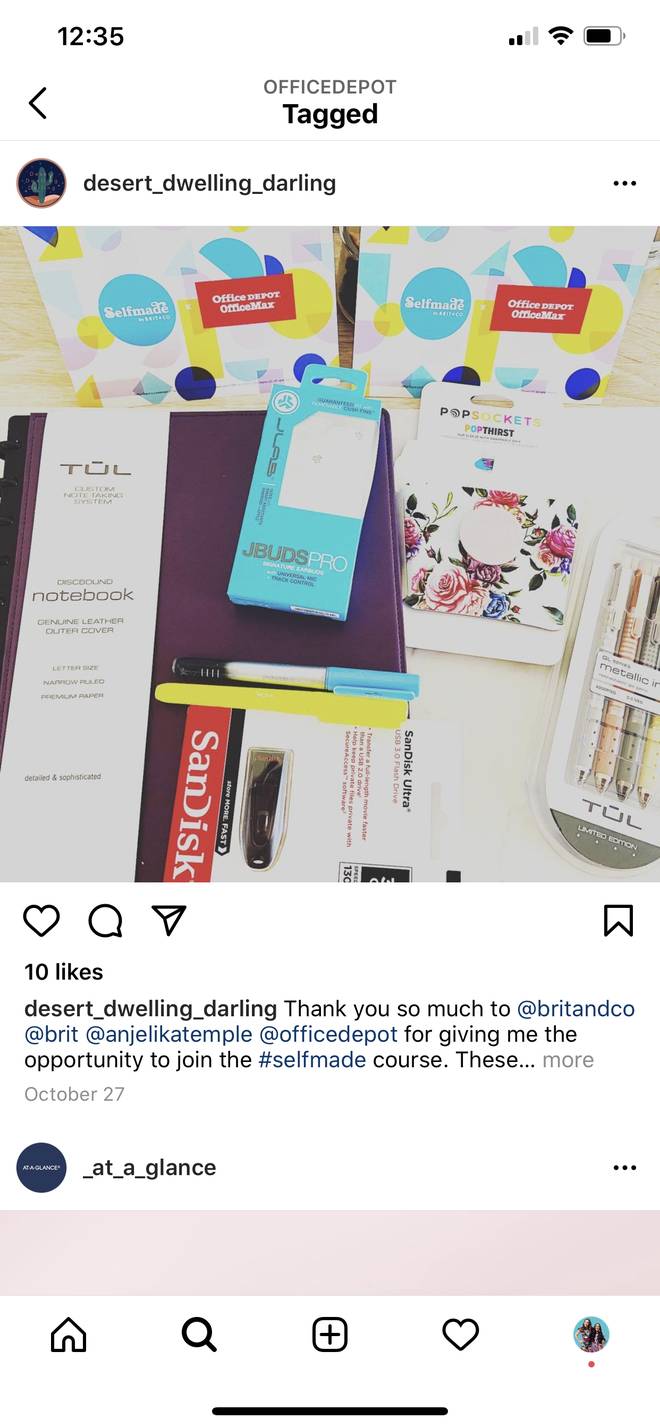 Sponsor swag landing with founders, tagged back to the brands