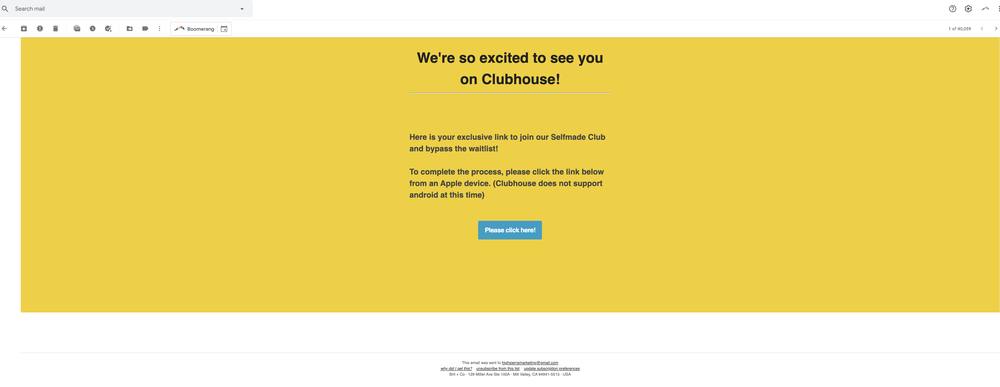 Clubhouse funnel I built for Selfmade Club