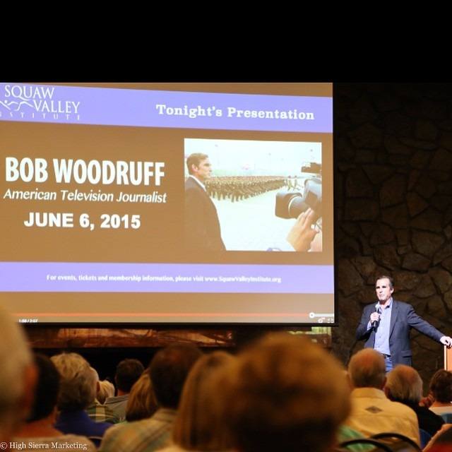 Woodruff on stage, full house