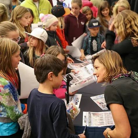 Athlete signing line, all ages