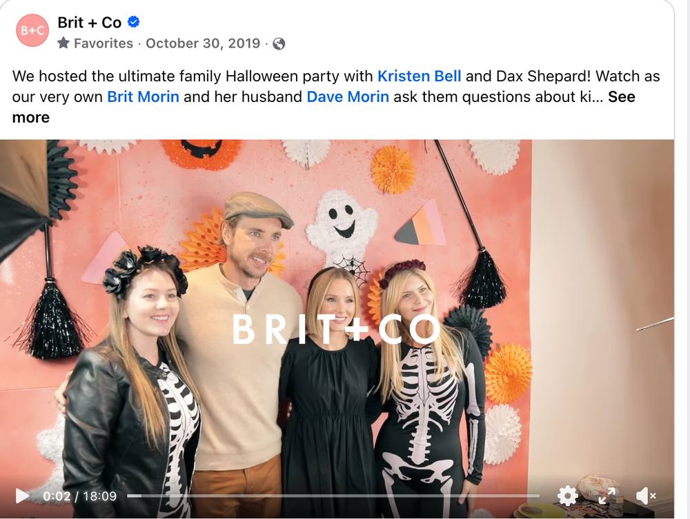 The event film on Brit + Co's page: 18 minutes with Bell and Shepard